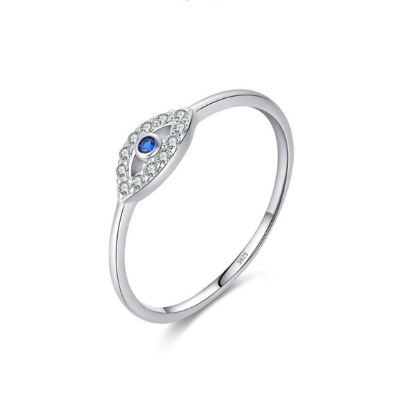 Wholesale S925 Sterling Silver Exquisite Microinlaid Devil's Eye Ring For Women In Fashionable Sexy Style With Overlapped Fine Ring