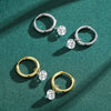 Wholesale S925 Sterling Silver Exquisite Women's Earrings With Glossy Imitation Diamond Zircon And Geometric Design By Seiko