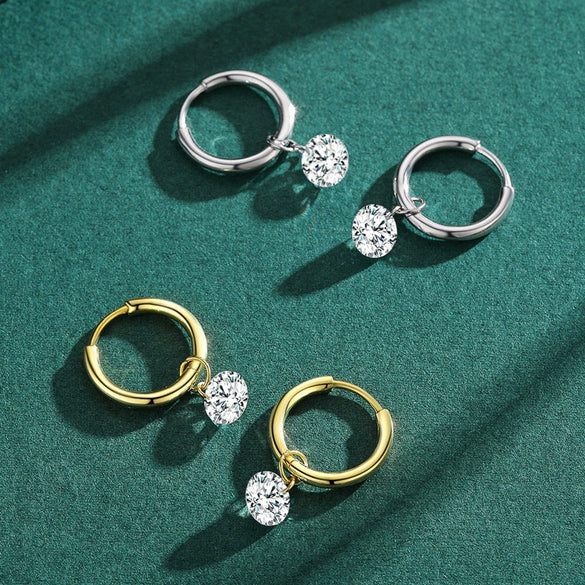 Wholesale S925 Sterling Silver Exquisite Women's Earrings With Glossy Imitation Diamond Zircon And Geometric Design By Seiko