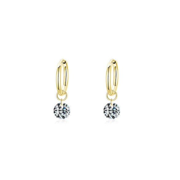Wholesale S925 Sterling Silver Exquisite Women's Earrings With Glossy Imitation Diamond Zircon And Geometric Design By Seiko