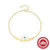 Wholesale S925 Sterling Silver Eyes Drop Oil Simple Personality Unisex Anklet For Summer Beach