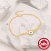 Wholesale S925 Sterling Silver Eyes Drop Oil Simple Personality Unisex Anklet For Summer Beach
