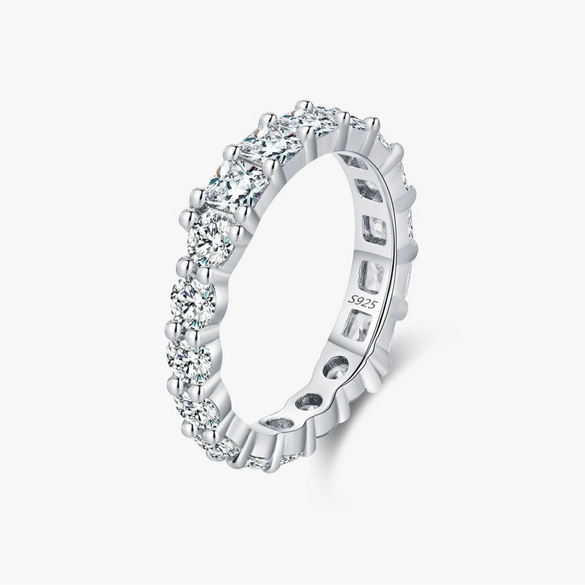 Wholesale S925 Sterling Silver Fashion Commuter Ring Bracelet For Women With Geometric Shape And Set With Diamonds