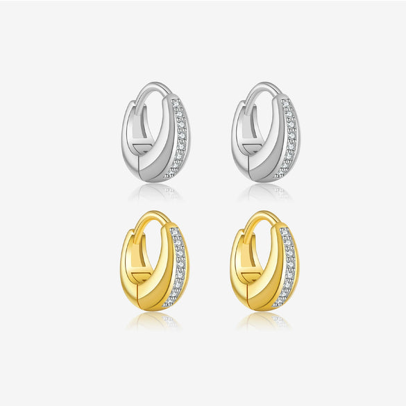 Wholesale S925 Sterling Silver Fashion Female Earrings With Geometric Design And Electroplated Finish