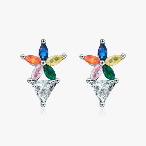 Wholesale S925 Sterling Silver Fashion Flower Earrings With Diamond For Women