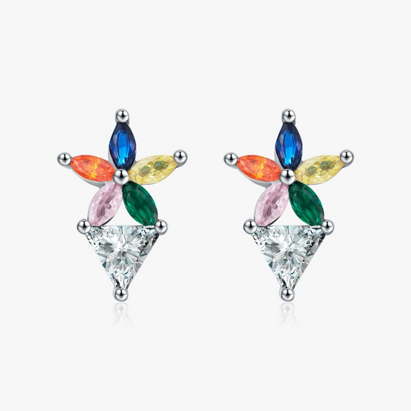 Wholesale S925 Sterling Silver Fashion Flower Earrings With Diamond For Women