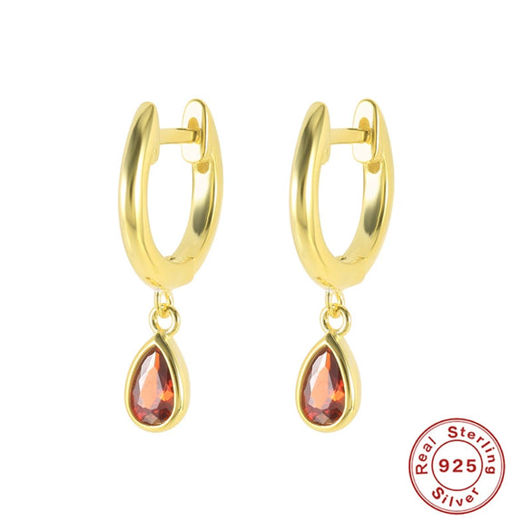 Wholesale S925 Sterling Silver Fashion Geometric Drop Shaped Zircon Inlaid Earrings For Women