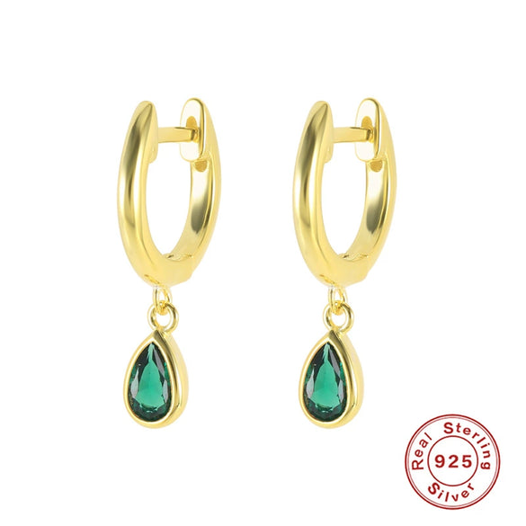 Wholesale S925 Sterling Silver Fashion Geometric Drop Shaped Zircon Inlaid Earrings For Women