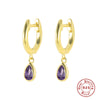 Wholesale S925 Sterling Silver Fashion Geometric Drop Shaped Zircon Inlaid Earrings For Women