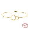 Wholesale S925 Sterling Silver Fashion Joker Double Ring Bracelet With Geometric Design And Electroplating For Women