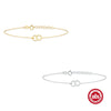 Wholesale S925 Sterling Silver Fashion Joker Double Ring Bracelet With Geometric Design And Electroplating For Women