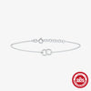 Wholesale S925 Sterling Silver Fashion Joker Double Ring Bracelet With Geometric Design And Electroplating For Women