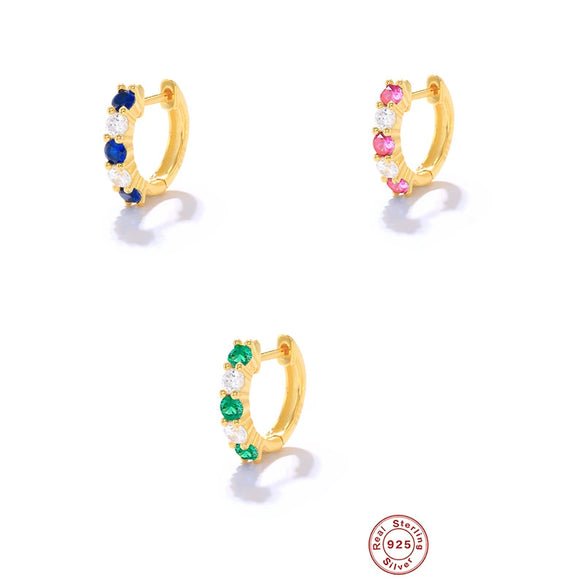 Wholesale S925 Sterling Silver Fashion Light Luxury Round Geometric Earrings With Diamond Ear Buckle