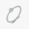 Wholesale S925 Sterling Silver Fashion Luxury Niche Glossy Round Bead Geometric Flash Diamond Ring For Girls