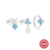 Wholesale S925 Sterling Silver Fashion Petal Water Drop C Shaped Geometric Earrings With Electroplating