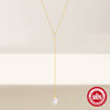 Wholesale S925 Sterling Silver Fashion Simple Elegant Yshaped Geometric Zirconia Necklace For Women
