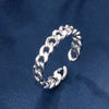 Wholesale S925 Sterling Silver Fashion Simple Geometric Open Adjustable Ring With Electroplating