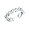 Wholesale S925 Sterling Silver Fashion Simple Geometric Open Adjustable Ring With Electroplating