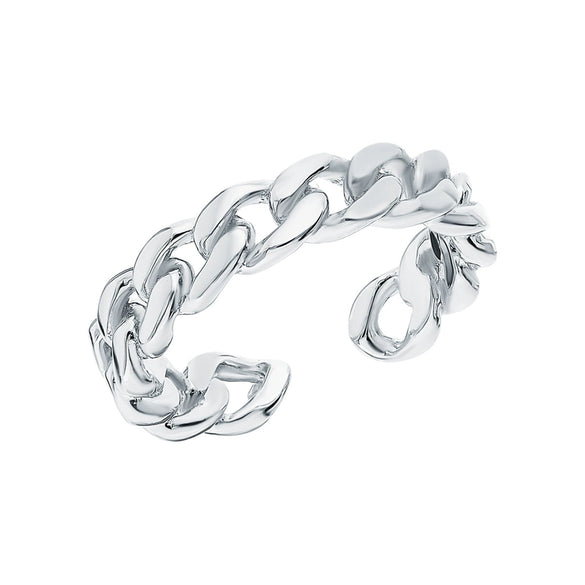 Wholesale S925 Sterling Silver Fashion Simple Geometric Open Adjustable Ring With Electroplating