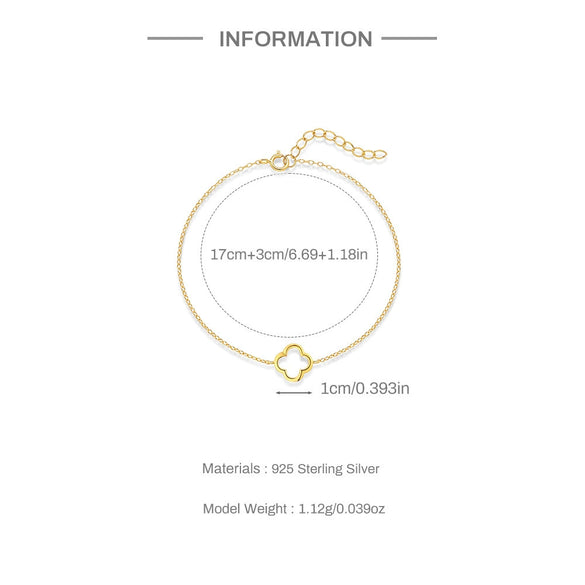 Wholesale S925 Sterling Silver Fashion Simple Hollow Four Leaf Clover Jewelry For Women With Electroplating