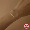 Wholesale S925 Sterling Silver Fashion Summer Wave Pendant Bracelet With Geometric Design And Real Gold Plating Electroplating For Women