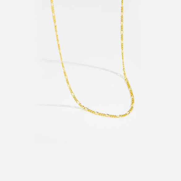 Wholesale S925 Sterling Silver Figaro Chain Necklace And Bracelet Set With Geometric Style And Electroplating For Ladies Fashion Jewelry