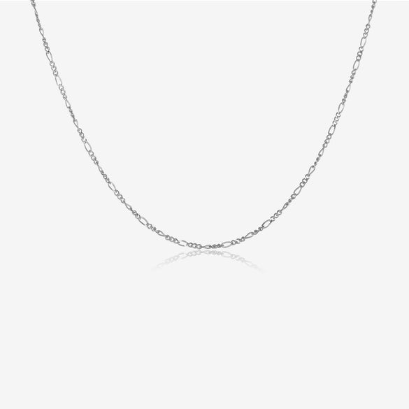 Wholesale S925 Sterling Silver Figaro Chain Necklace And Bracelet Set With Geometric Style And Electroplating For Ladies Fashion Jewelry