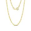 Wholesale S925 Sterling Silver Figaro Chain Necklace With Electroplating Geometric Design