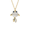 Wholesale S925 Sterling Silver Fish Shaped Pendant Necklace With Electroplating Treatment And Cross Chain