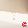 Wholesale S925 Sterling Silver Five Petal Flower And Pearl Zircon Necklace With Geometric Pattern And Electroplating For Women