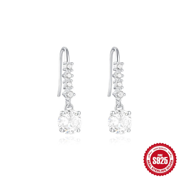 Wholesale S925 Sterling Silver Five Petal Flower Love Star Geometric Earrings For Women