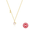 Wholesale S925 Sterling Silver Five Petal White Shell Star Claw Inlaid Necklace With Geometric Pattern And Electroplating For Women