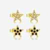 Wholesale S925 Sterling Silver Five Pointed Star Earrings For Women With Electroplating Simple And Light Luxury Design