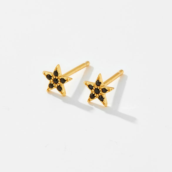 Wholesale S925 Sterling Silver Five Pointed Star Earrings For Women With Electroplating Simple And Light Luxury Design