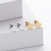 Wholesale S925 Sterling Silver Fivepointed Star Electroplated Pierced Threaded Twist Women's Earrings