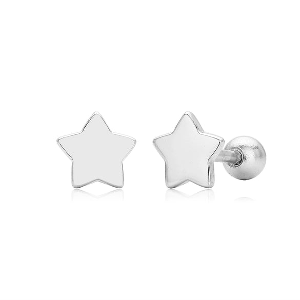 Wholesale S925 Sterling Silver Fivepointed Star Electroplated Pierced Threaded Twist Women's Earrings
