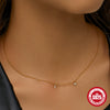 Wholesale S925 Sterling Silver Fivepointed Star Moon Double Element Geometric Collarbone Necklace With Electroplating For Women