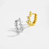 Wholesale S925 Sterling Silver Fivepointed Star Zircon Inlaid Electroplated Platinum And 18K Gold Fashion Earrings
