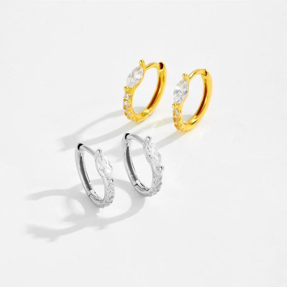 Wholesale S925 Sterling Silver Fivepointed Star Zircon Inlaid Electroplated Platinum And 18K Gold Fashion Earrings