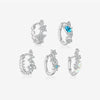 Wholesale S925 Sterling Silver Fivepointed Star Zircon Inlaid Electroplated Platinum And 18K Gold Fashion Earrings