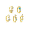 Wholesale S925 Sterling Silver Fivepointed Star Zircon Inlaid Electroplated Platinum And 18K Gold Fashion Earrings