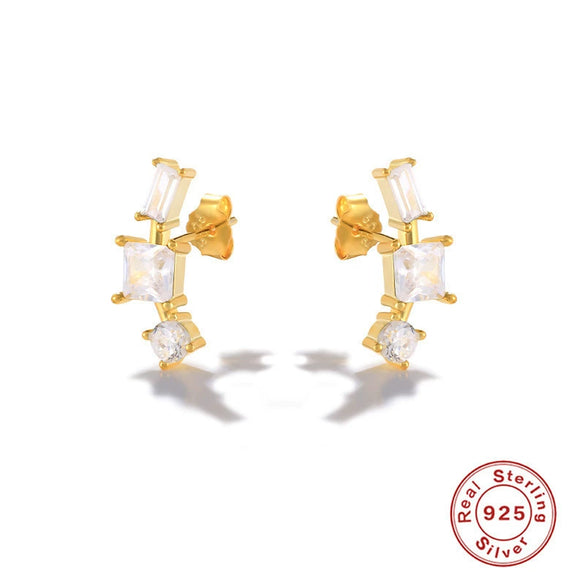 Wholesale S925 Sterling Silver Fivepointed Star Zirconia Earrings For Women Minimalist Style