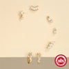 Wholesale S925 Sterling Silver Flat Bottom Thread Puncture Earrings With Square Opal Stitching Geometric Design For Women
