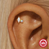 Wholesale S925 Sterling Silver Flat Bottom Thread Puncture Earrings With Square Opal Stitching Geometric Design For Women