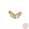 Wholesale S925 Sterling Silver Flat Head Internal Thread New Puncture Cartilage Ear Nail Ear Bone Nail With Butterfly Pearl And Geometric Design Electroplated Women's Earrings