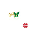 Wholesale S925 Sterling Silver Flat Head Stud Earrings With Flower Pattern And Electroplating For Women