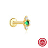 Wholesale S925 Sterling Silver Flat Head Stud Earrings With Flower Pattern And Electroplating For Women