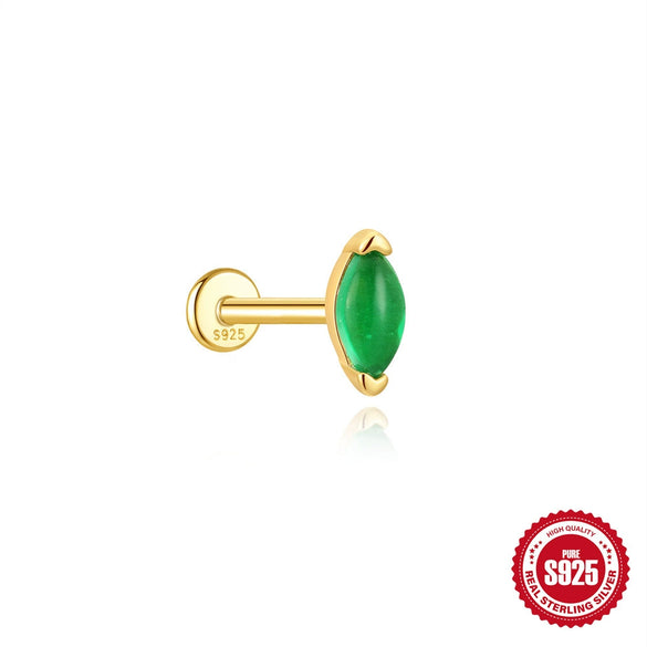 Wholesale S925 Sterling Silver Flat Head Stud Earrings With Flower Pattern And Electroplating For Women