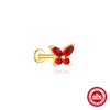 Wholesale S925 Sterling Silver Flat Head Stud Earrings With Flower Pattern And Electroplating For Women