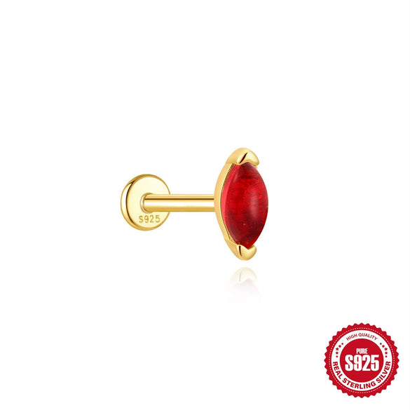 Wholesale S925 Sterling Silver Flat Head Stud Earrings With Flower Pattern And Electroplating For Women